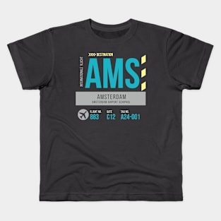 Amsterdam Airport Stylish Luggage Tag (AMS) Kids T-Shirt